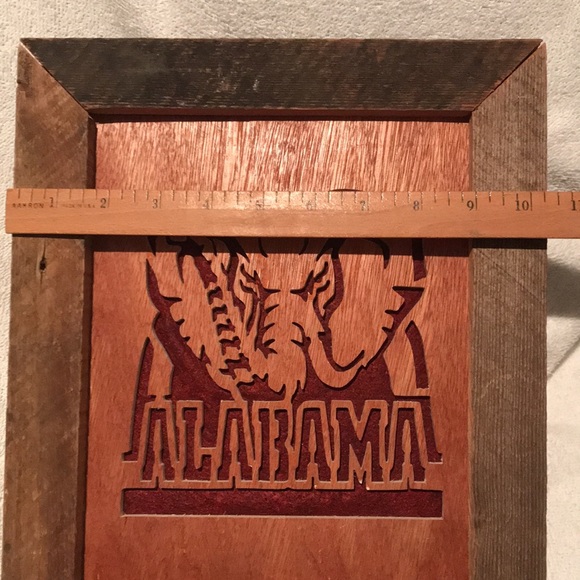 University Alabama Laser Cut Wood Framed Picture Crimson Tide Elephant Decor - Picture 5 of 10